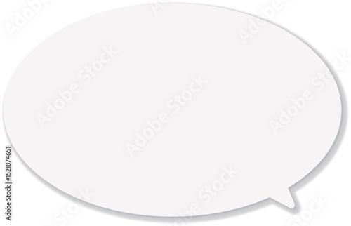 薄いグレーの楕円形の吹き出し。ドロップシャドウ付き。シンプルで使いやすい。