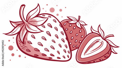 Delicious Red Strawberries Fresh Fruit Illustration