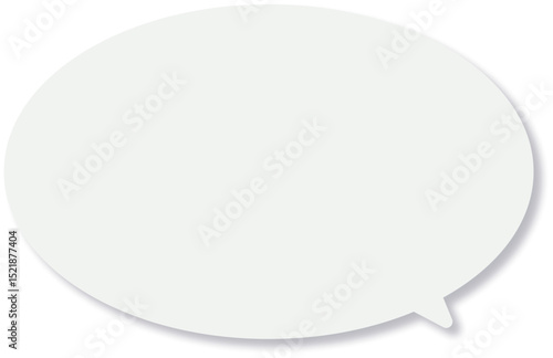 薄いグレーの楕円形の吹き出し。ドロップシャドウ付き。シンプルで使いやすい。