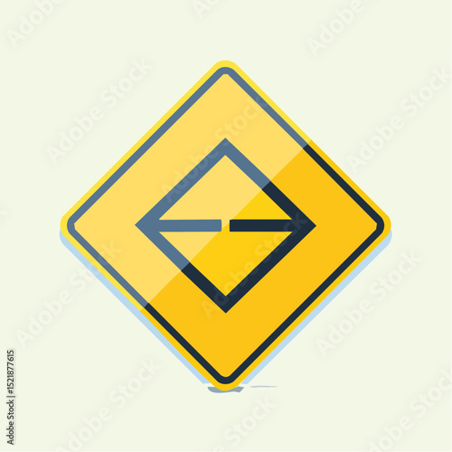Minimal vector of a merge traffic sign, perfect for road infrastructure graphics