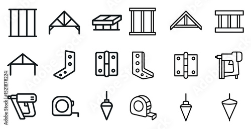 Construction tools and building icons for design and blueprint layouts