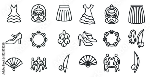 Cultural dance elements and traditional costumes for creative designs
