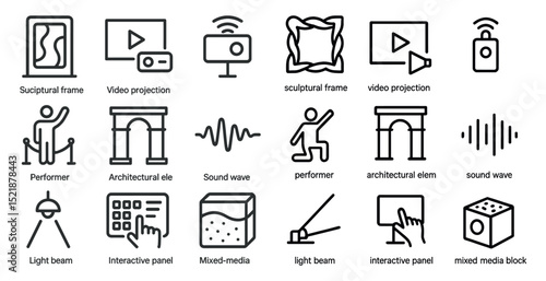 Interactive multimedia display elements for modern artistic installations