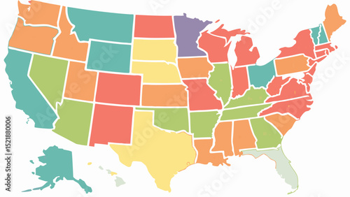 United States Regional Map A Colorful Visualization of State Divisions