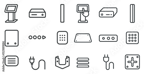 Modern technology icons for user interface and electronic devices design