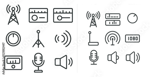 Modern communication icons for digital media and broadcasting design