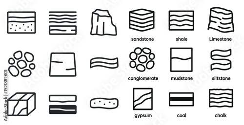 Geological rock types and patterns for educational design