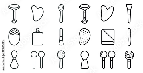 Skincare and beauty tools icons for design and branding projects