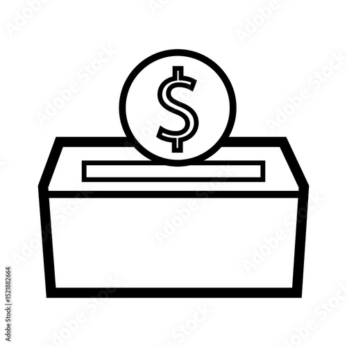 Donation Box Icon Representing Charity Generosity Financial Support and Community Contributions