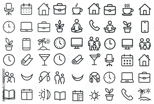 Vector icons for office, home, and lifestyle design projects