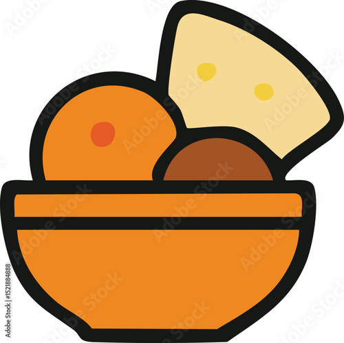 Icon of a Bowl of Indian Food with Cheese and Curry