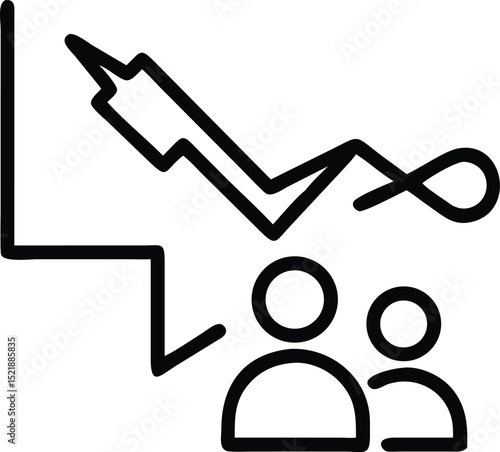Minimalist black silhouette design representing job cuts and financial instability