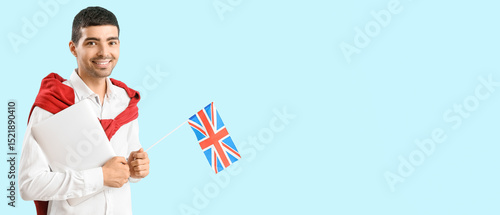 Young man with UK flag and ...