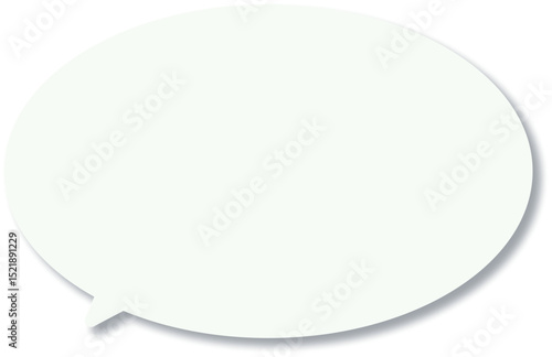 淡いミントグリーンの楕円形の吹き出し。シンプルでドロップシャドウが付いている。シンプルで使いやすい。