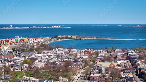 Aerial View of South Boston’s City Point Neighborhood by the Water