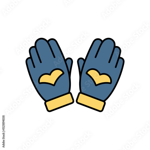 Blue batting gloves with yellow accents for baseball equipment essentials  