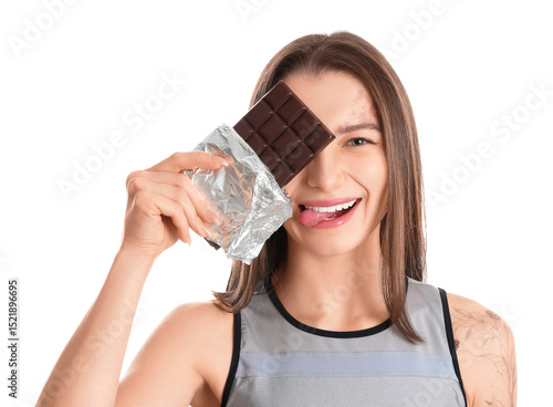 Young woman with chocolate ...