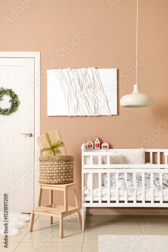 Interior of bedroom with ba...
