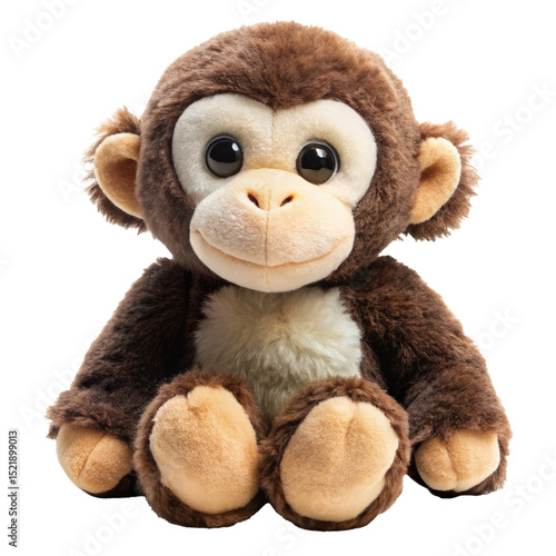 plush monkey toy PNG, transparent background