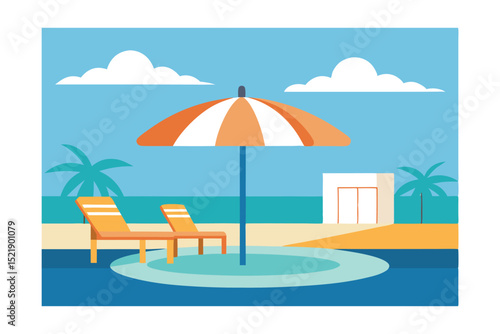 vector illustration of a tropical beach