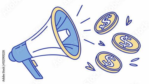 Colorful Megaphone Broadcasting Financial Prosperity