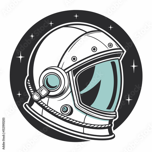Detailed Illustration of a Retro Space Helmet