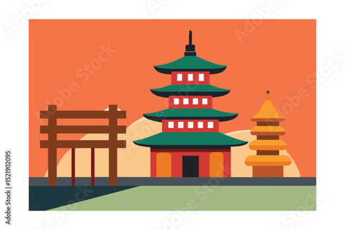 chinese temple in the park