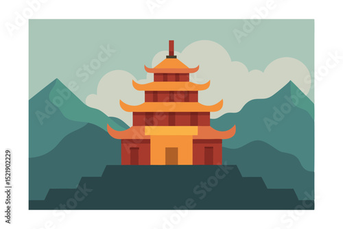 vector illustration of temple