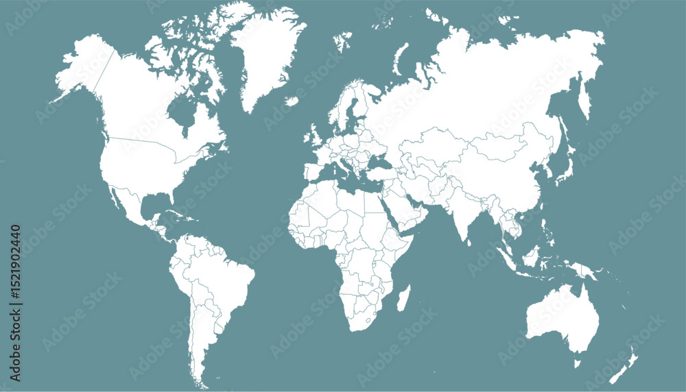 Obraz premium World map. Grey modern vector map. Silhouette map. 