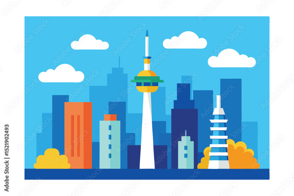 Fototapeta premium city skyline and city