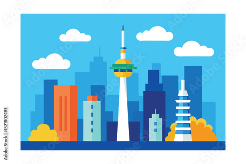 city skyline and city
