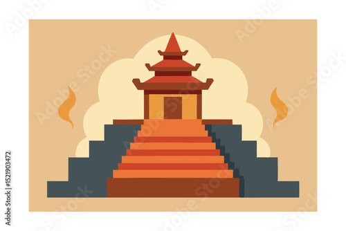 vector illustration of a temple