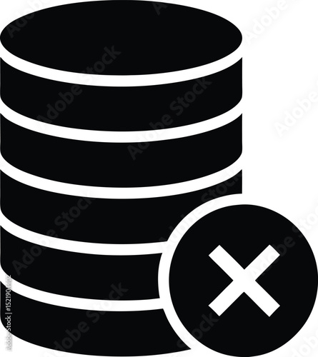 stacked database disks with error mark