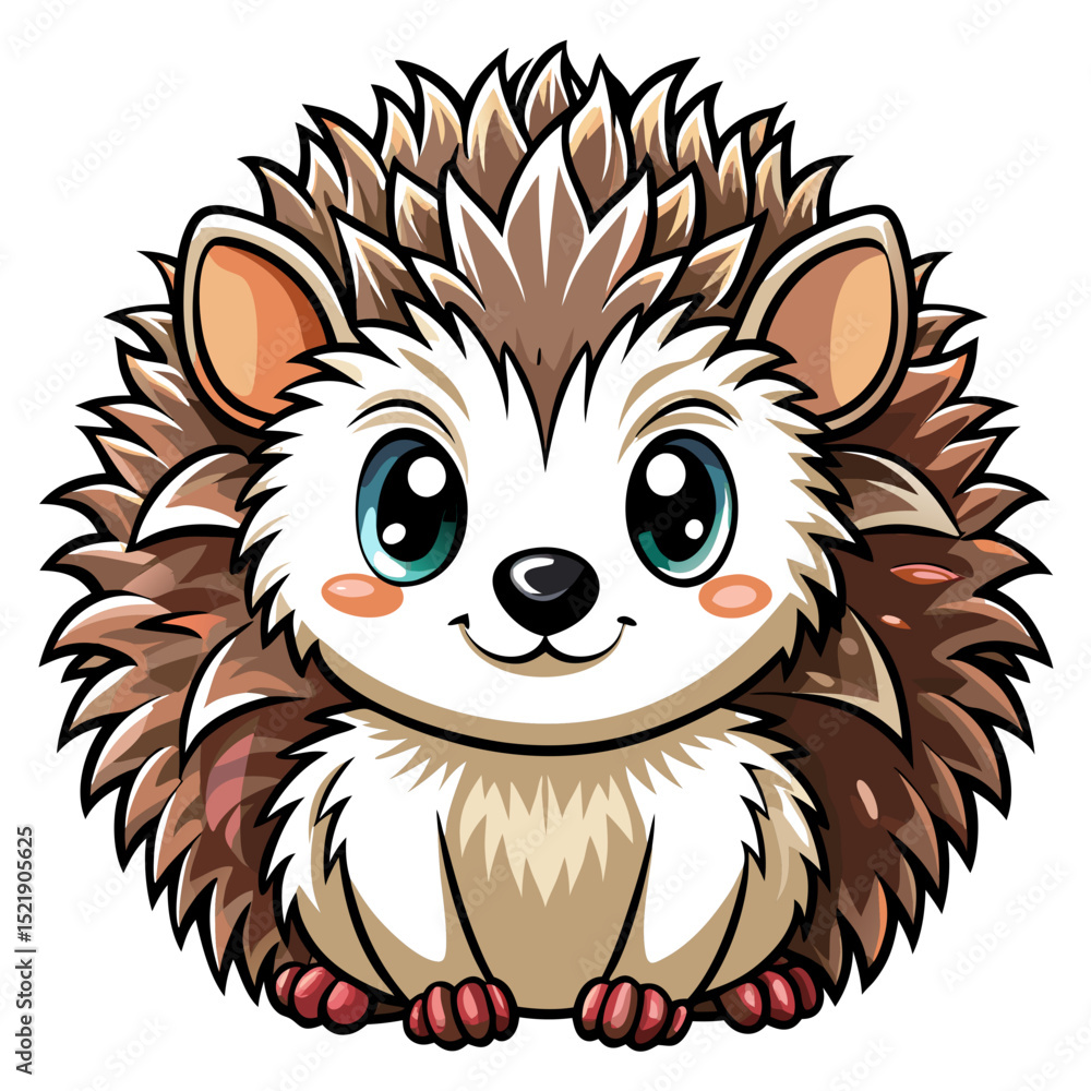 Fototapeta premium Cute Baby Hedgehog Vector – Jungle Animal Illustration for Kids