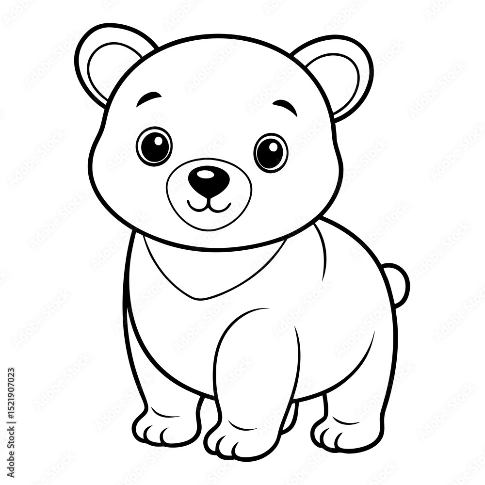 Obraz premium Cute Baby Bear Vector – Woodland Animal Illustration for Kids and Crafters