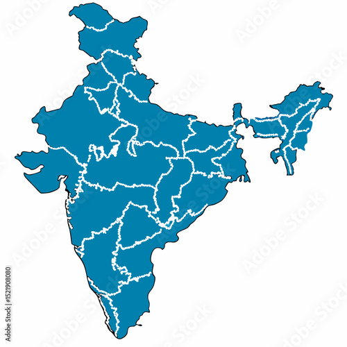 India Map Outline Political Geography And State Borders