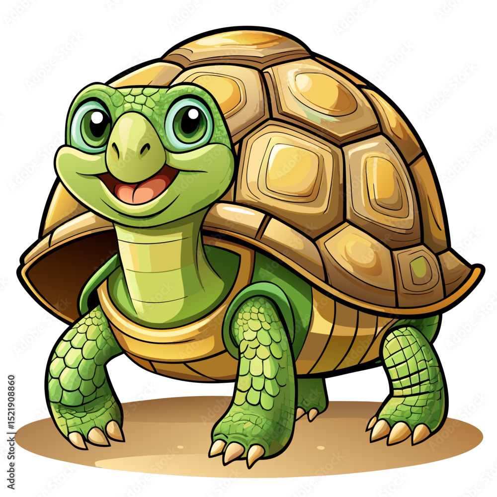 Fototapeta premium Cute Cartoon Tortoise Illustration