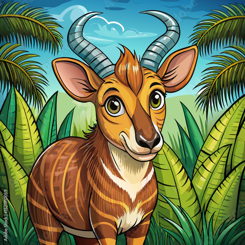 Adorable Saola Illustration