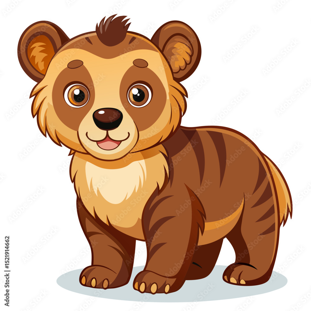 Fototapeta premium Cute Baby Bear Vector – Jungle Animal Illustration for Kids