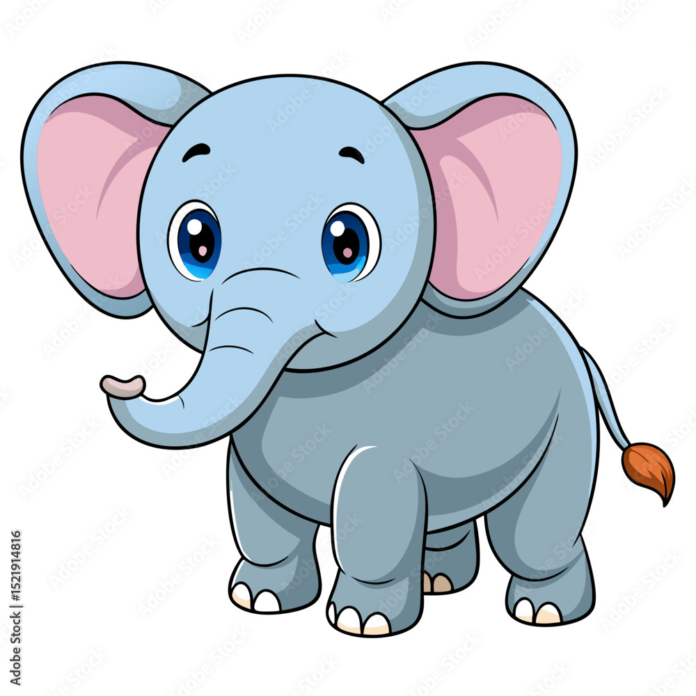 Cute Baby Elephant Vector – Jungle Animal Illustration for Kids Cute Baby Elephant Vector – Jungle Animal Illustration for Kids
