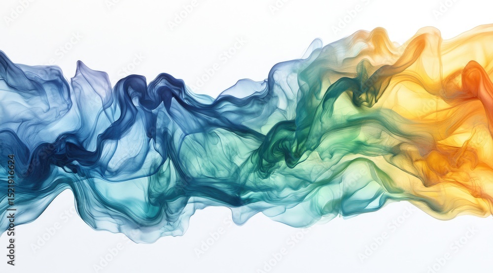 Fototapeta premium Abstract flowing, colorful, translucent ribbons