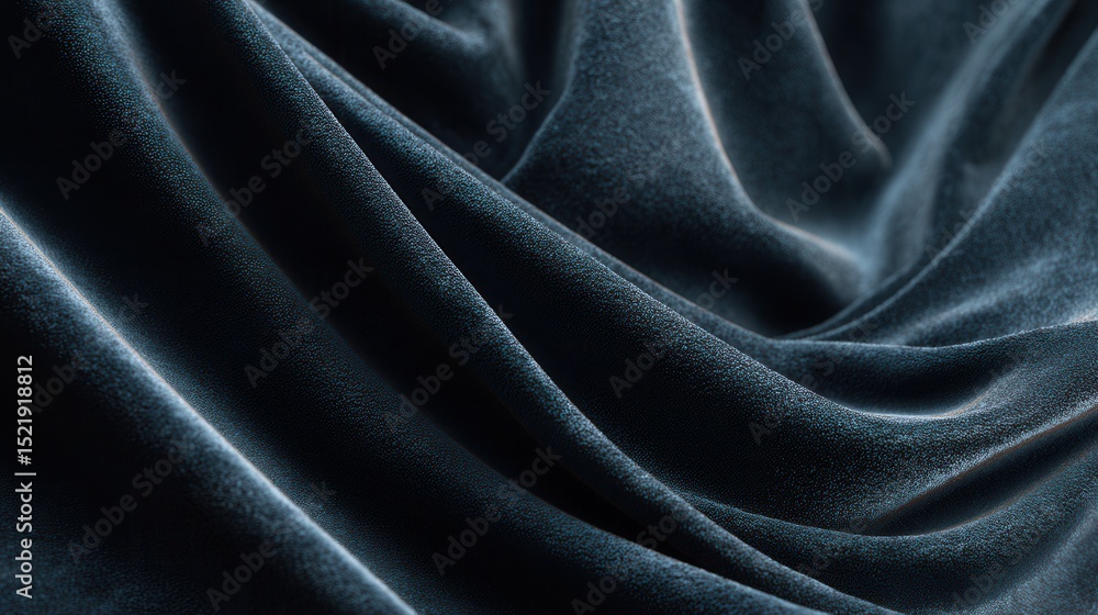 Fototapeta premium Luxurious Soft Velvet Fabric Texture Deep Teal Drape