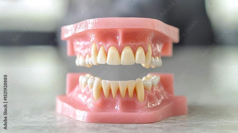 Obraz premium Dental laboratory technician creating a dental model from a dental impression showcasing the craftsmanship involved in this process
