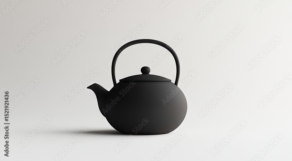 Dark tea kettle on plain background Dark tea kettle on plain background