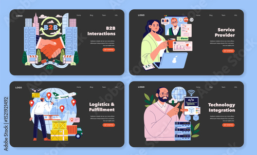Vector Illustrations of B2B Interactions and Services