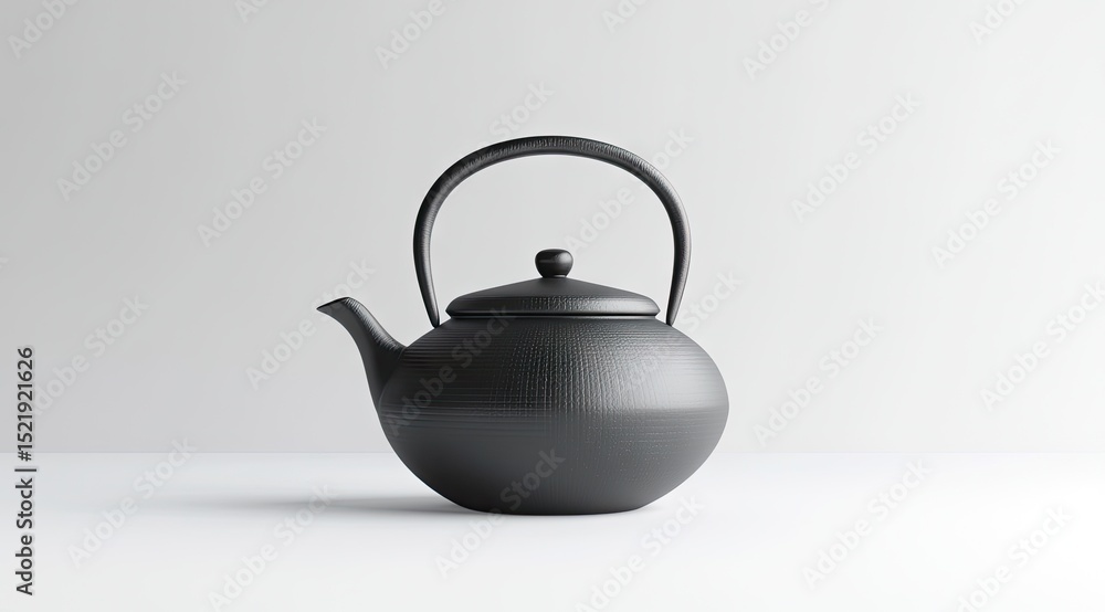 Matte black tea kettle on white background Matte black tea kettle on white background