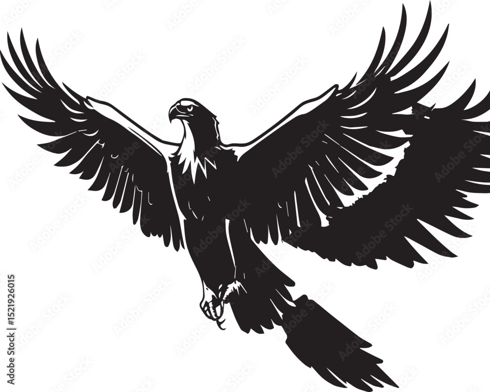 Obraz premium Majestic Soaring Eagle Silhouette