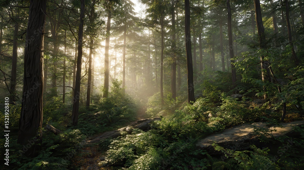 Misty Morning in a Deep Forest 8K Resolution Nature Scene Misty Morning in a Deep Forest 8K Resolution Nature Scene