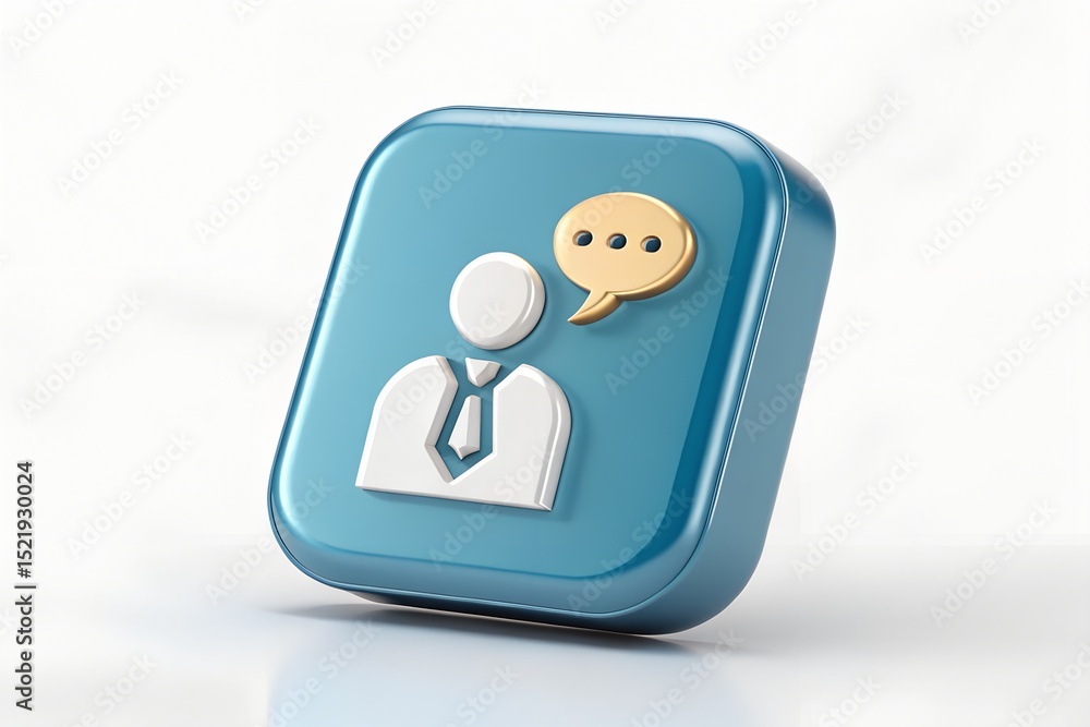 Fototapeta premium 3d render businessman icon communication chat support