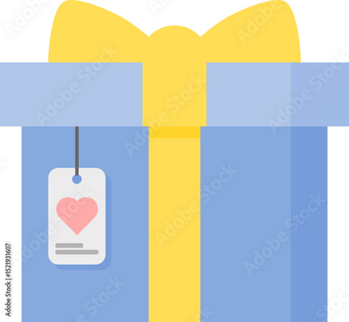 Blue gift. Blue gift with card.
